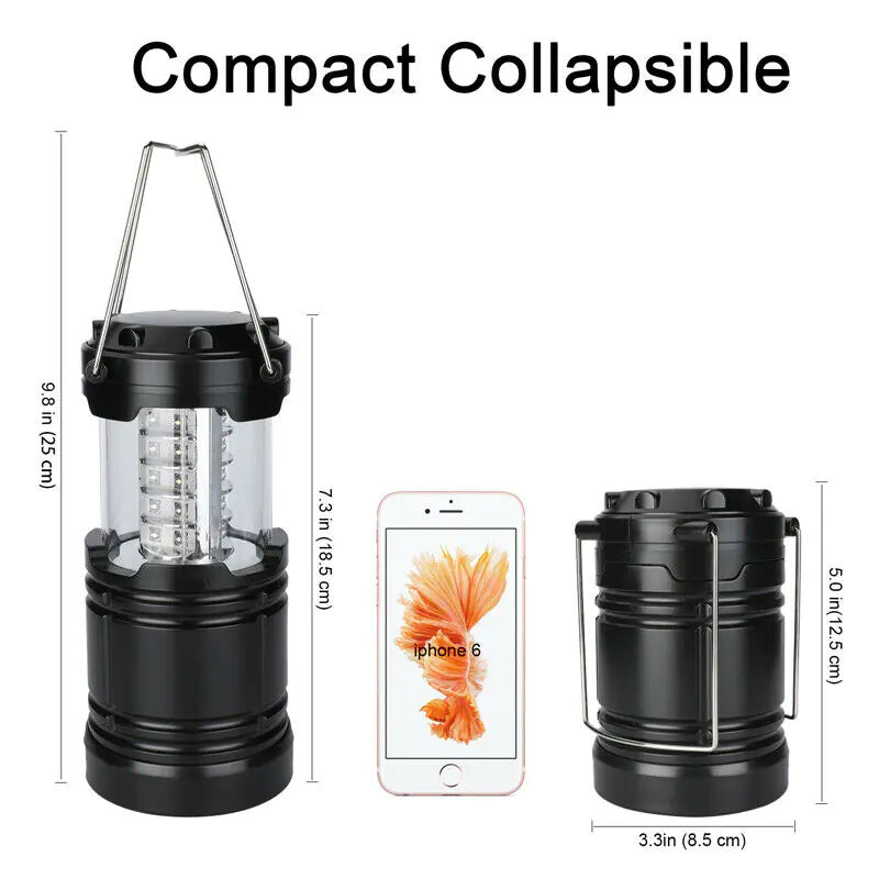 Ultra-Bright Portable 30 LED Collapsible Camping Lantern Light and Tent Lamp